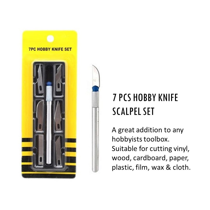 Hobby Knife Scalpel Set 7pc eStationers