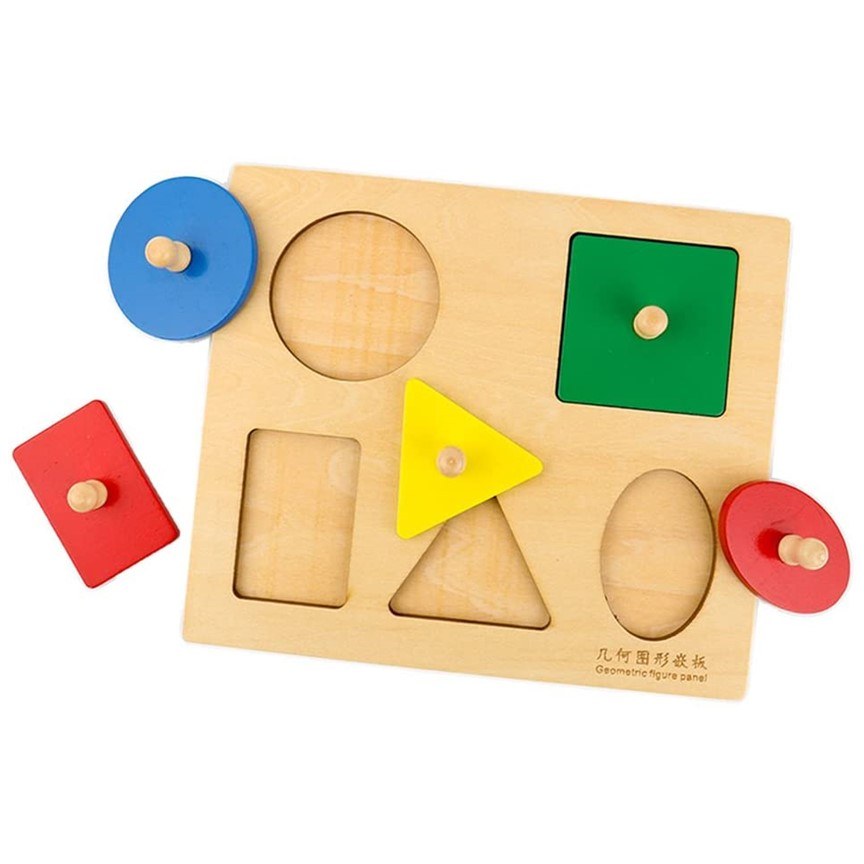 Geometric Shapes Panel Montessori Wooden Toy eStationers
