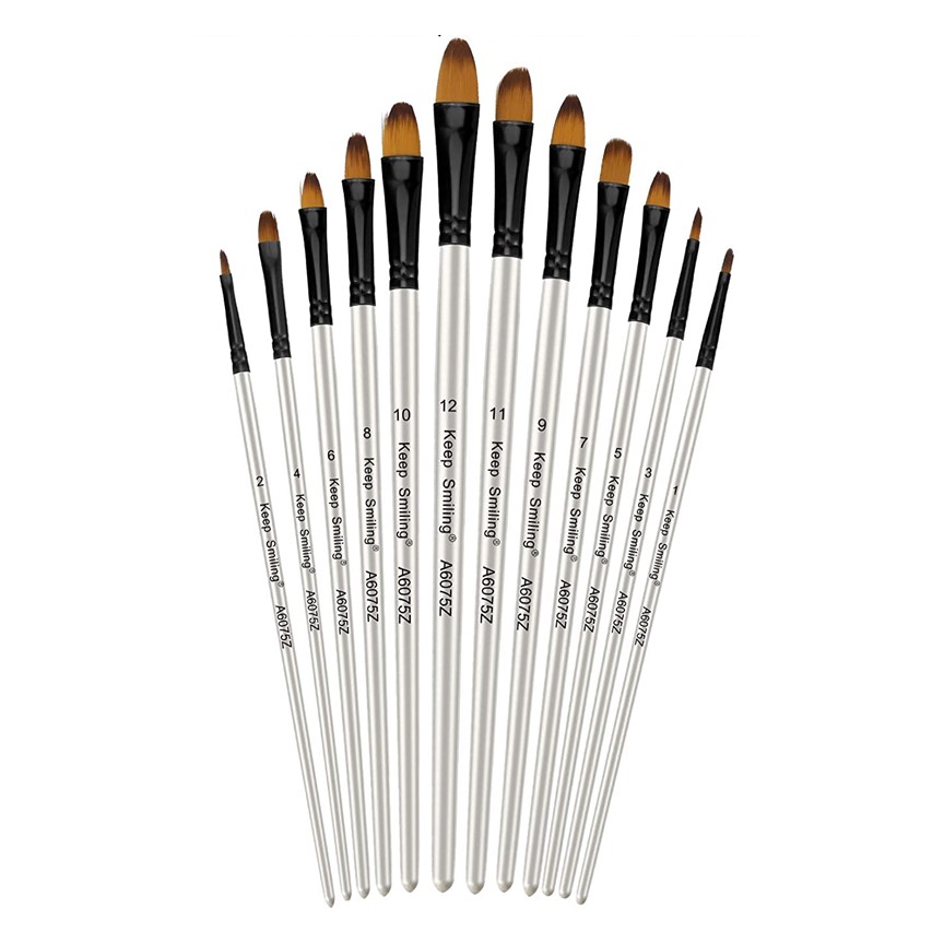 Keep Smiling High Quality Filbert Brush Set 12pcs eStationers
