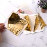 Gold Leaf Silver Leaves Copper Foil 100pcs Pack 14x14 cm