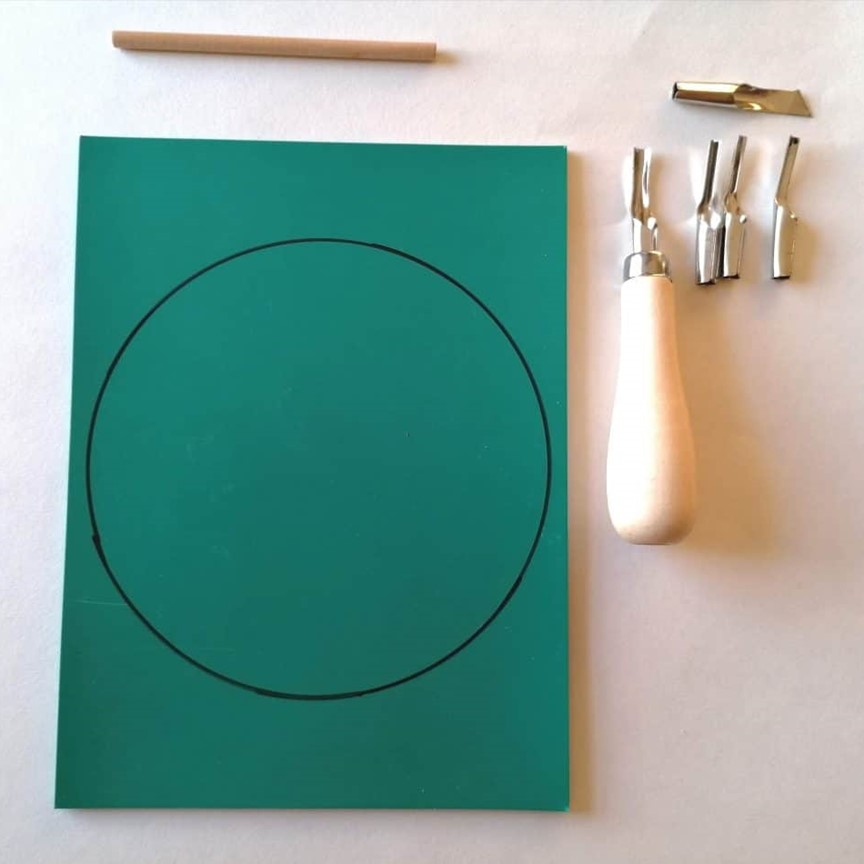 4mm Lino Sheet DoubleSided, EasyCarve Soft Lino Block Green A4 Size