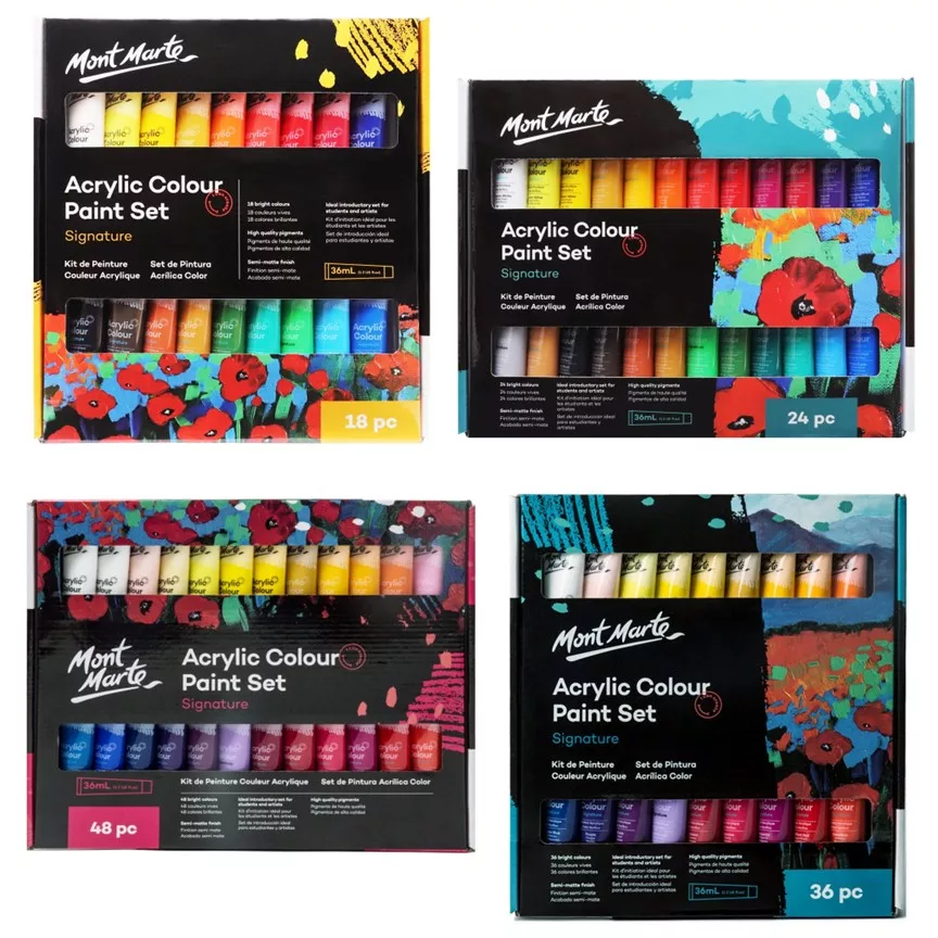 Mont Marte Signature Paint Set - Acrylic Paint 24pc x 36ml : Mont Marte 