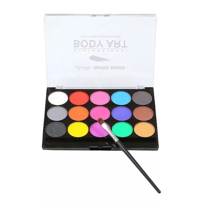 Body Art, Water Based Face & Body Painting Kit Includes 15 Colors