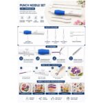 Magic Embroidery Pen Kit, Embroidery Punch Needle Pen Set, with Adjustable Embroidery Pen, 2 Threaders, 3 Sizes Needles, for Home DIY Embroidery Sewing Crafts, Pillows
