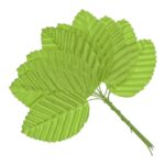 200Pcs Artificial Silk Rose Leaves, Fake Faux Wired Single Leaf for DIY Crafts Floral Arrangements Home Kitchen Wedding Garland Party Decorations