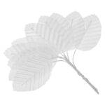 200Pcs Artificial Silk Rose Leaves, Fake Faux Wired Single Leaf for DIY Crafts Floral Arrangements Home Kitchen Wedding Garland Party Decorations