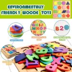 Kids Educational Learning Toys Early Childhood Wooden Puzzles Letters Alphabet Number & Shapes For 1 2 3 4 5 Year Boy Girl Toddler Children Gift 20x20cm - Image 9