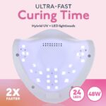 Powerful 48W SUN5 UV LED Nail Lamp with 24 lights, 4 timer modes, auto sensor, and LCD screen. Perfect for fast, even curing of gel nails and UV resin art.