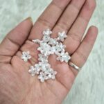 10MM Tiny Cute Ivory White Five-Petal Flower Bead Charms – 20g Pack | Pearly Petal Beads for Earrings, Bracelets & DIY Jewelry Making