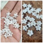 10MM Tiny Cute Ivory White Five-Petal Flower Bead Charms – 20g Pack | Pearly Petal Beads for Earrings, Bracelets & DIY Jewelry Making - Image 2