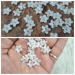 10MM Tiny Cute Ivory White Five-Petal Flower Bead Charms – 20g Pack | Pearly Petal Beads for Earrings, Bracelets & DIY Jewelry Making - Image 3
