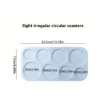 8-Cavity Round Resin Coaster Mold – Irregular Silicone Mold for DIY Geode Coasters, Keychains & Craft Casting