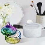 Elegant Trinket Box Silicone Mold with Lid – Resin Casting Mold for Jewelry Storage, Candle Holder, Polymer Clay, Cement & DIY Crafts