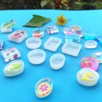 5pcs Silicone Resin Pendant Molds – Round, Square, Teardrop, Oval & Rectangle Shapes with Hanging Hole for DIY Jewelry, Necklaces, Earrings & Keychains