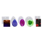 5pcs Silicone Resin Pendant Molds – Round, Square, Teardrop, Oval & Rectangle Shapes with Hanging Hole for DIY Jewelry, Necklaces, Earrings & Keychains
