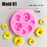 Daisy Flower Silicone Mold – Pastry, Cupcake, Chocolate, Soap, Candle & Fondant Cake Decoration Mold for Baking & DIY Crafts