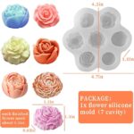 7-Cavity 3D Rose, Peony & Carnation Flower Silicone Mold – Floral Shape Mold for Fondant, Candle Making, Soap, Wax, Resin, Clay & Cake Decoration - Image 2