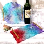 Diamond Texture Irregular Pebble Shape Silicone Molds – Round/Rectangular Resin Tray Molds for Coasters, Jewelry Display, Fruit Plates & Home Décor