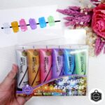 Keep Smiling Metallic Acrylic Paint Set – 6 Vibrant Colors (30ml Each) | Shimmer Finish for Canvas, Wood, Crafts & DIY Art Projects