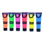 Keep Smiling Fluorescent Acrylic Paint Set – 6 Bright Colors (30ml Each) | Vibrant Acrylics for Canvas, Crafts & DIY Art - Image 2