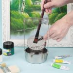 Stainless Steel Paint Brush Washer with Filter & Spring Holder – Portable Brush Cleaning Tank for Acrylic, Oil & Watercolor Painting