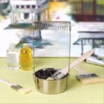 Stainless Steel Paint Brush Washer with Filter & Spring Holder – Portable Brush Cleaning Tank for Acrylic, Oil & Watercolor Painting