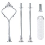 3 Tier Crown/Garland/Round/Fan Top Cake Stand Holder Rack Handle Fitting Hardware Rod Gold/Silver - Image 2