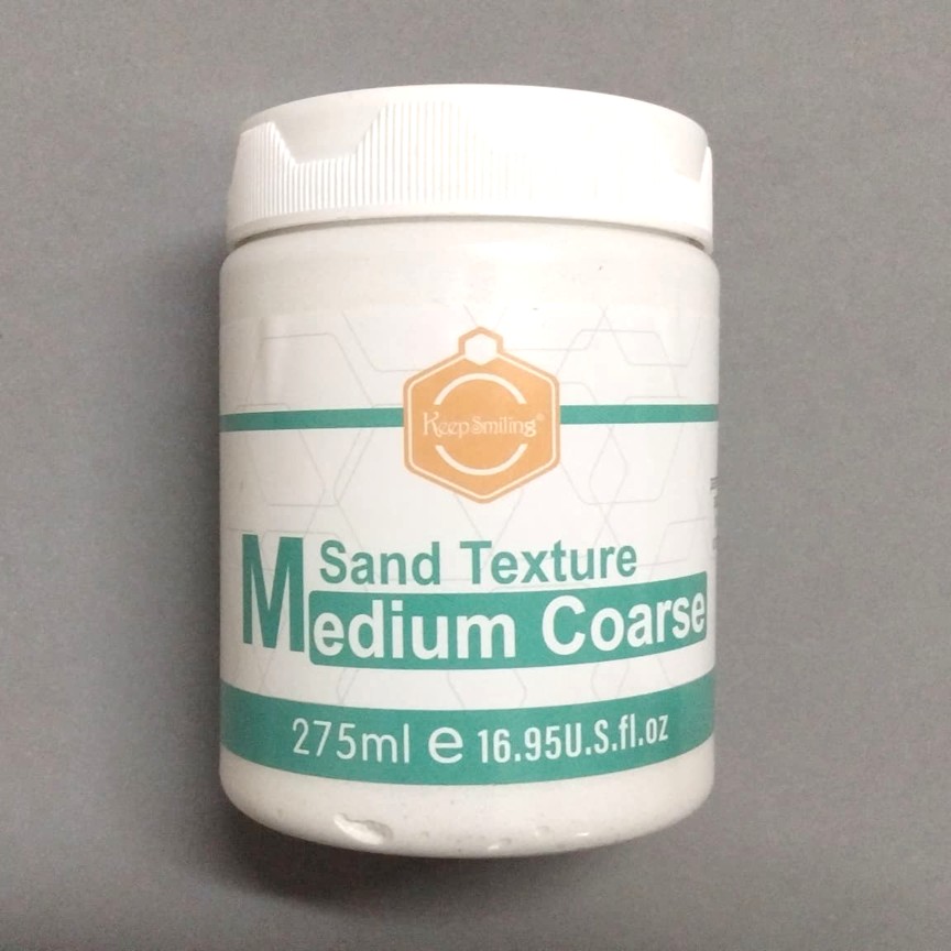 Keep Smiling Sand Texture Medium Coarse 275mL – Acrylic Texture Paste for 3D Art & Mixed Media