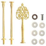 3 Tier Crown/Garland/Round/Fan/Leaf/Flower/Scepter Top Cake Stand Holder Rack Handle Fitting Hardware Rod Gold/Silver - Image 4