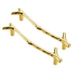 Gold Tree Branch Handle Pull – Metal Twig Design Tray & Cupboard Drawer Handle for Resin Trays & Furniture