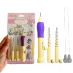 Magic Embroidery Pen Kit, Embroidery Punch Needle Pen Set, with Adjustable Embroidery Pen, 2 Threaders, 3 Sizes Needles, for Home DIY Embroidery Sewing Crafts, Pillows