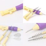 Magic Embroidery Pen Kit, Embroidery Punch Needle Pen Set, with Adjustable Embroidery Pen, 2 Threaders, 3 Sizes Needles, for Home DIY Embroidery Sewing Crafts, Pillows