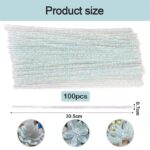 100pcs 12-Inch Iridescent Opal Holographic Pipe Cleaners | Twistable Metallic Tinsel Chenille Curly Stems | Sparkle Craft Wires for DIY Crafts and Decorations - Image 5