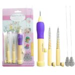 Magic Embroidery Pen Kit, Embroidery Punch Needle Pen Set, with Adjustable Embroidery Pen, 2 Threaders, 3 Sizes Needles, for Home DIY Embroidery Sewing Crafts, Pillows