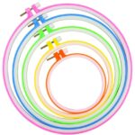 Supergrip Embroidery Hoop Set (5 Pieces) – Plastic Cross Stitch Rings (4.7" to 10.2") with Adjustable Screw for Perfect Fabric Tension