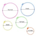 Supergrip Embroidery Hoop Set (5 Pieces) – Plastic Cross Stitch Rings (4.7" to 10.2") with Adjustable Screw for Perfect Fabric Tension