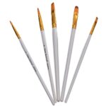 Keep Smiling Professional Paint Brush Set 6090M – 5pcs Multi-Shape Artist Brushes for Acrylic, Oil, Watercolor & Canvas Painting