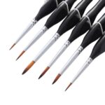 Keep Smiling 6-Piece Nylon Hook Line Detail Brush Set – Triangular Handle Fine Art Brushes (Sizes 000, 00, 0, 1, 2, 3)