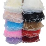 Pearl Edge Wavy Organza Mesh Flower Wrapping Roll Korean Wrinkled Floral Tulle for Bouquet Packaging 11 Inches x 3.6 Meter