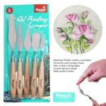 Vneeds 5-Piece Soft Flexible Palette Knife Set – High Elastic Stainless Steel Painting Tools for Acrylic, Oil & Sculpture Art