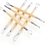 6-Piece Double-Ended Clay Sculpting Tool Set – Wooden Wax Carving, Pottery, Ceramics & Clay Modelling Tools