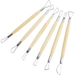 6-Piece Double-Ended Clay Sculpting Tool Set – Wooden Wax Carving, Pottery, Ceramics & Clay Modelling Tools