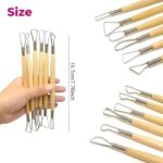 6-Piece Double-Ended Clay Sculpting Tool Set – Wooden Wax Carving, Pottery, Ceramics & Clay Modelling Tools