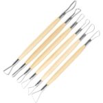 6-Piece Double-Ended Clay Sculpting Tool Set – Wooden Wax Carving, Pottery, Ceramics & Clay Modelling Tools