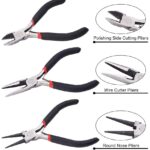 3-Piece Jewelry Making Pliers Set – Round Nose, Wire Cutter & Side Cutting Pliers for DIY Jewelry Crafting