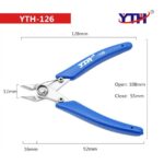 YTH-126 Precision Diagonal Wire Cutter 130mm Stainless Steel Flush Cutter for Jewelry Making and Crafts