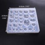 29-Cavity Gemstone Silicone Mold for Epoxy Resin Cabochons Round Teardrop Square Oval Heart Crystal Jewelry DIY Craft Mold