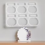 Scalloped Photo Frame Silicone Mold with Stand for Epoxy Resin DIY Picture Frame