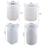 3D Pillar Silicone Candle Mold for Wax, Epoxy Resin, Jesmonite, Concrete & Plaster Polka Dot, Hexagonal, Dimple & Fluted Round Designs - Image 2