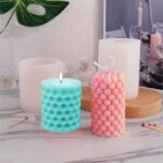 3D Pillar Silicone Candle Mold for Wax, Epoxy Resin, Jesmonite, Concrete & Plaster Polka Dot, Hexagonal, Dimple & Fluted Round Designs - Image 4